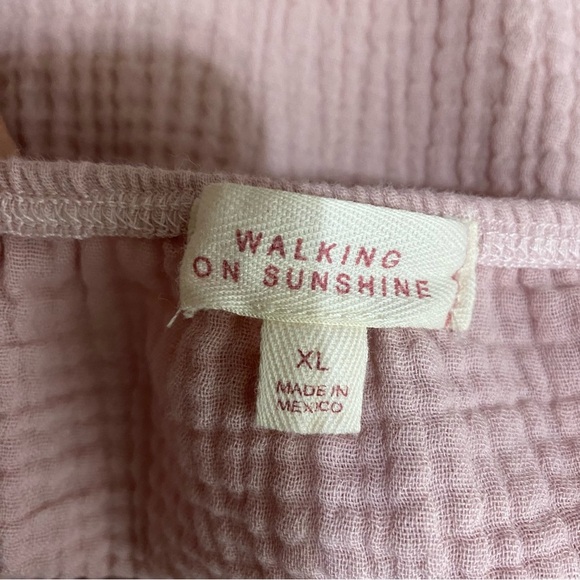 Walking on Sunshine Girl’s Tie Shoulder Dusty Pink Summer Top - Picture 4 of 6